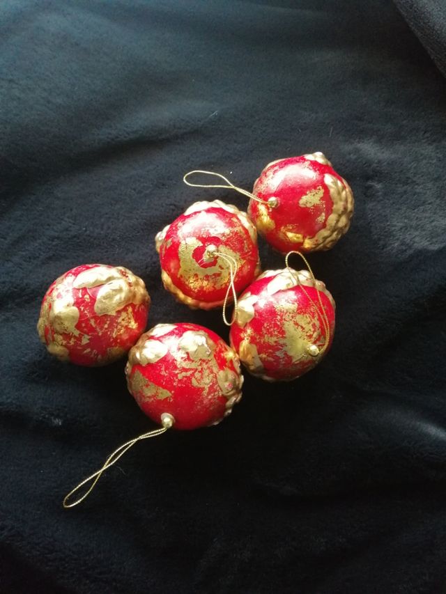 bolas Navidad rojo y dorado