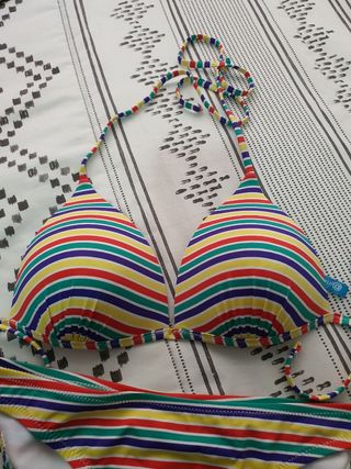 Bikini rayas el corte inglés talla S-M 36