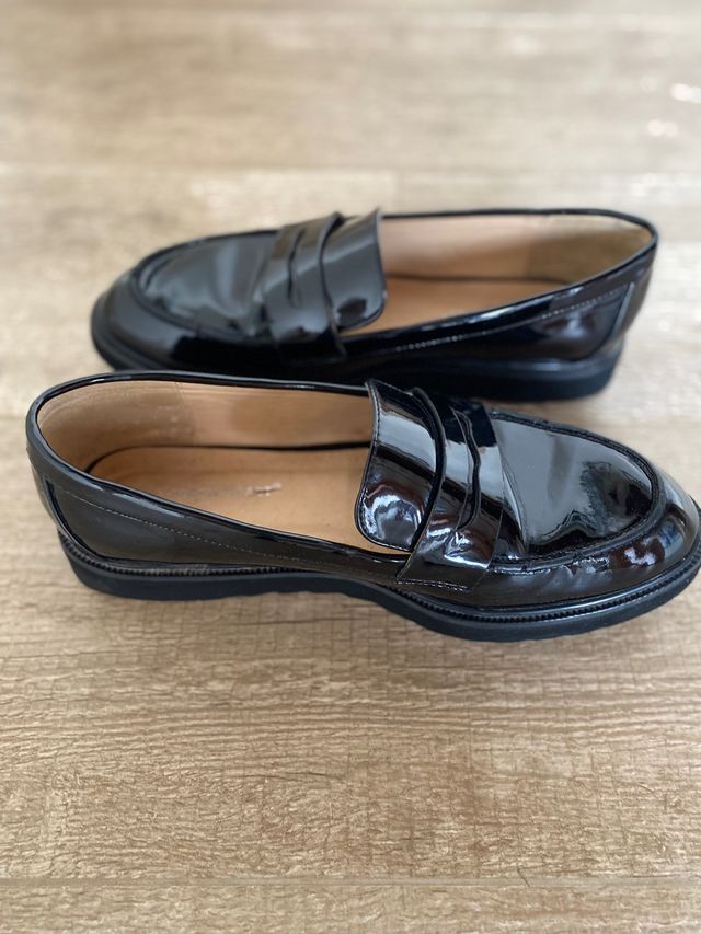 Mocasines niña/mujer charol negro talla 39