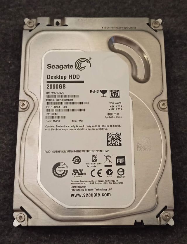 Disco Duro 3,5 SATA Seagate de 2000GB