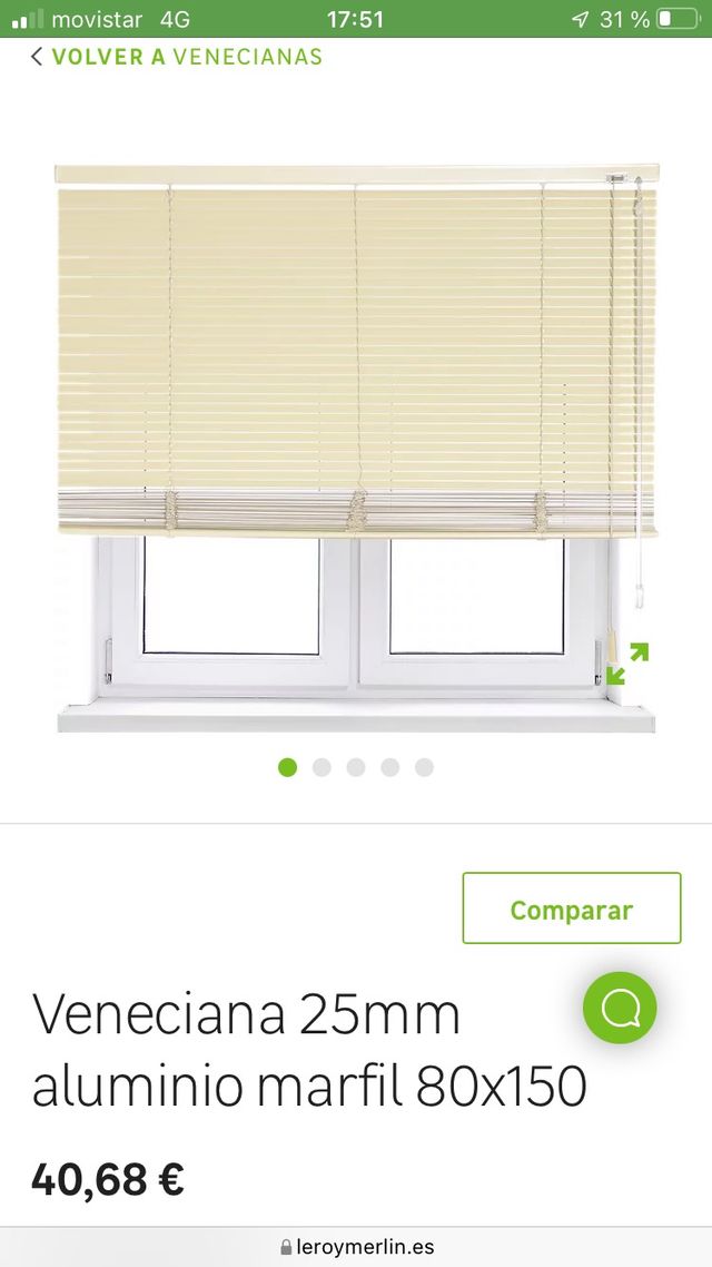 Estor Veneciana aluminio 90x130 y 150x130