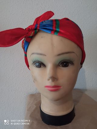 Pañuelo cuadrado para el cuello o cabeza, rojo con