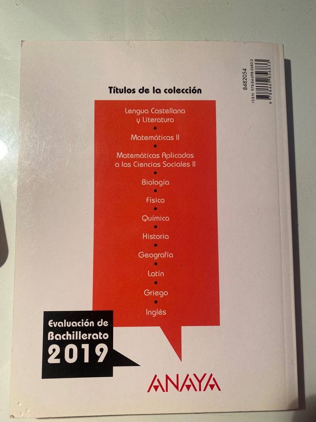 Evaluación de bachillerato 2019