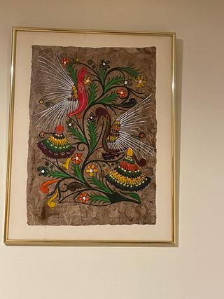 Lámina lienzo mejicano. Pintado a mano