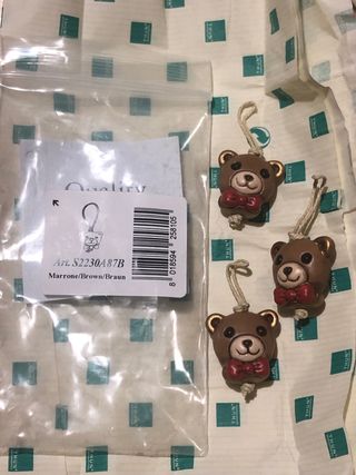 3 ciondoli thun orsetto marrone in confezione nuov