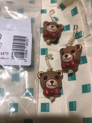 3 ciondoli thun orsetto marrone in confezione nuov