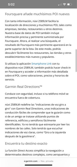 Gps Garmin Nüvi 2589LM