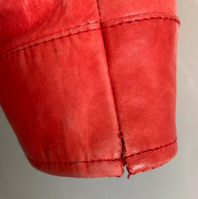 Giacca pelle geranio