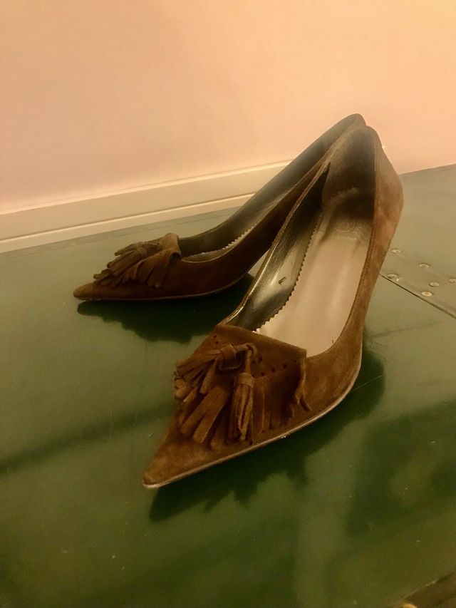 Décolleté camoscio marroni