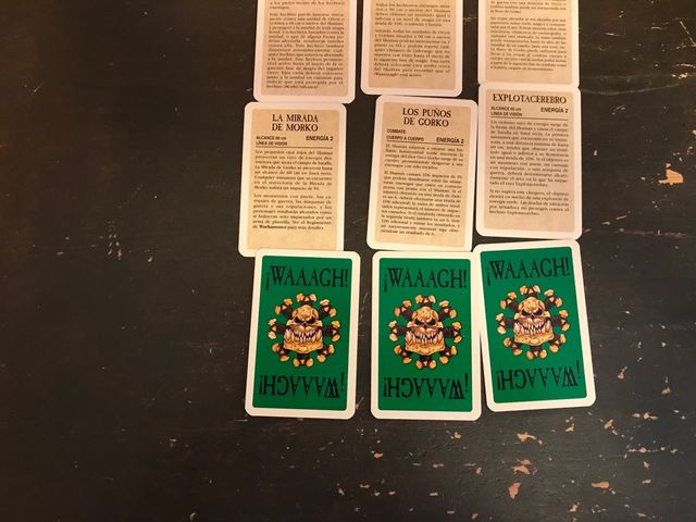Warhammer bits cartas Magia orkos
