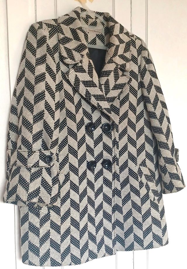 Chaquetón Cuadros Blanco y Negro T46