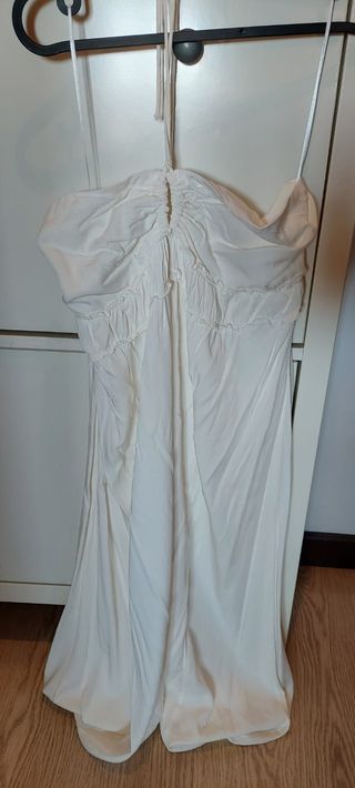 Vestido blanco largo tiras anudar HM (nunca usado)