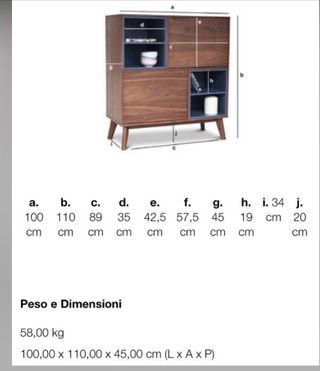 Credenza scandinava in noce