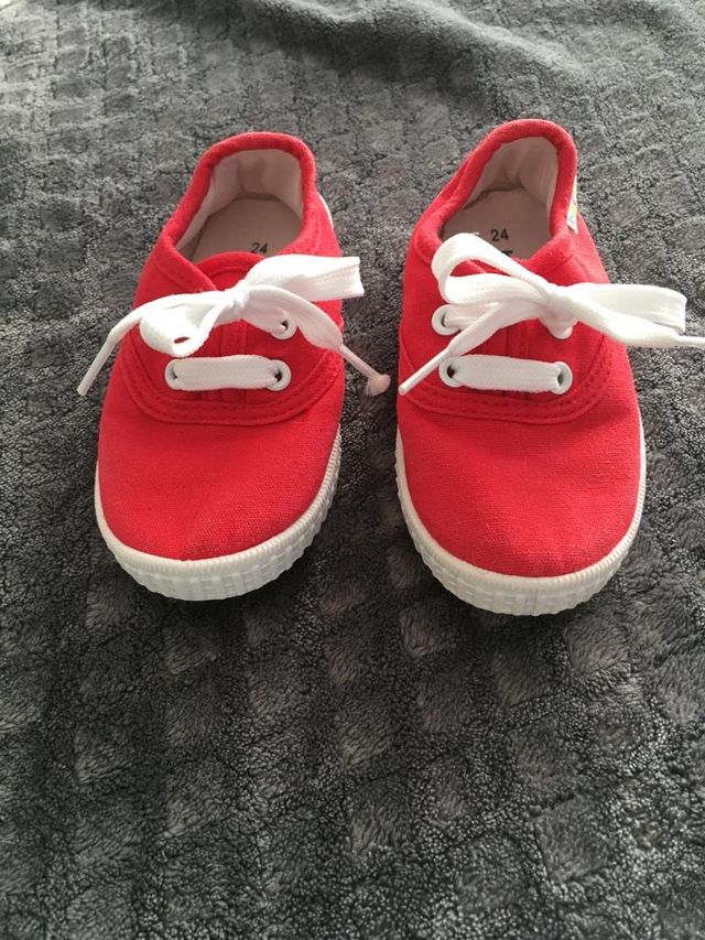 Zapatillas lona rojas talla 24