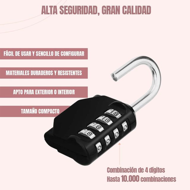 Candado taquilla Combinación 4 dígitos Nuevos