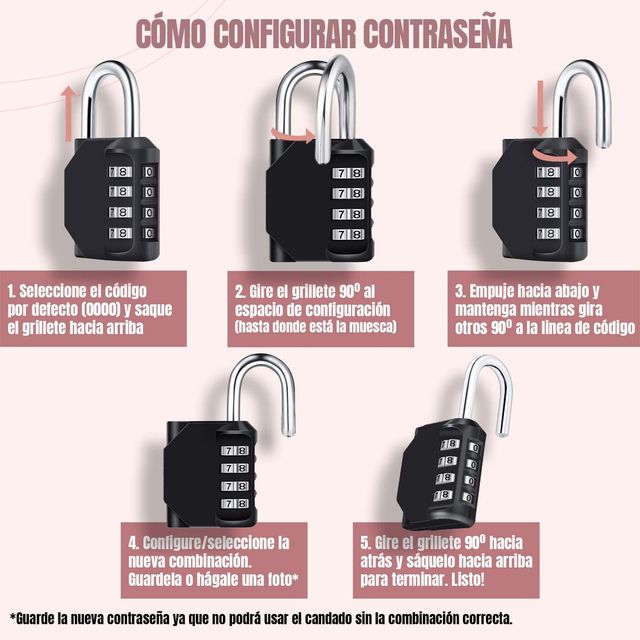 Candado taquilla Combinación 4 dígitos Nuevos