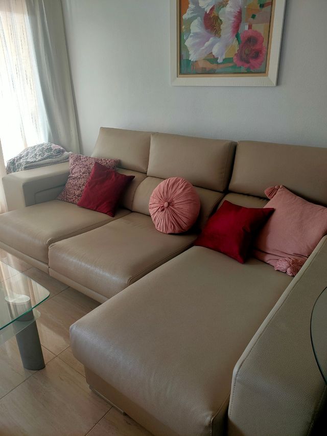 sofá 4 plazas polipiel extensible