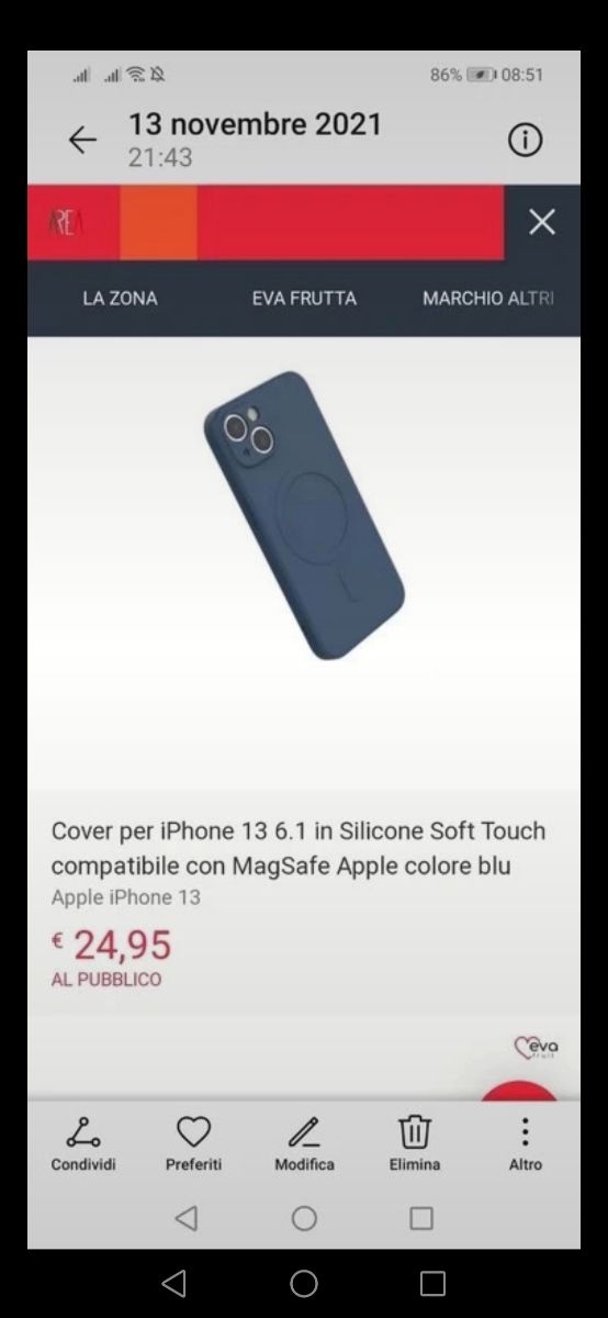 cover iPhone 13 Eva fruit nuove