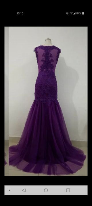 Vestido fiesta largo. Corte sirena.