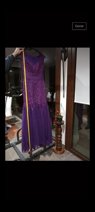 Vestido fiesta largo. Corte sirena.