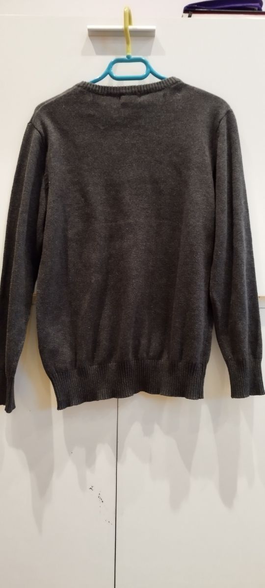 suéter punto 8 años negro gris moto roquero