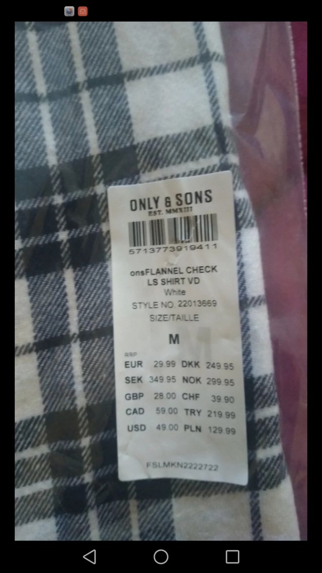 Camisa de cuadros blanco y azul