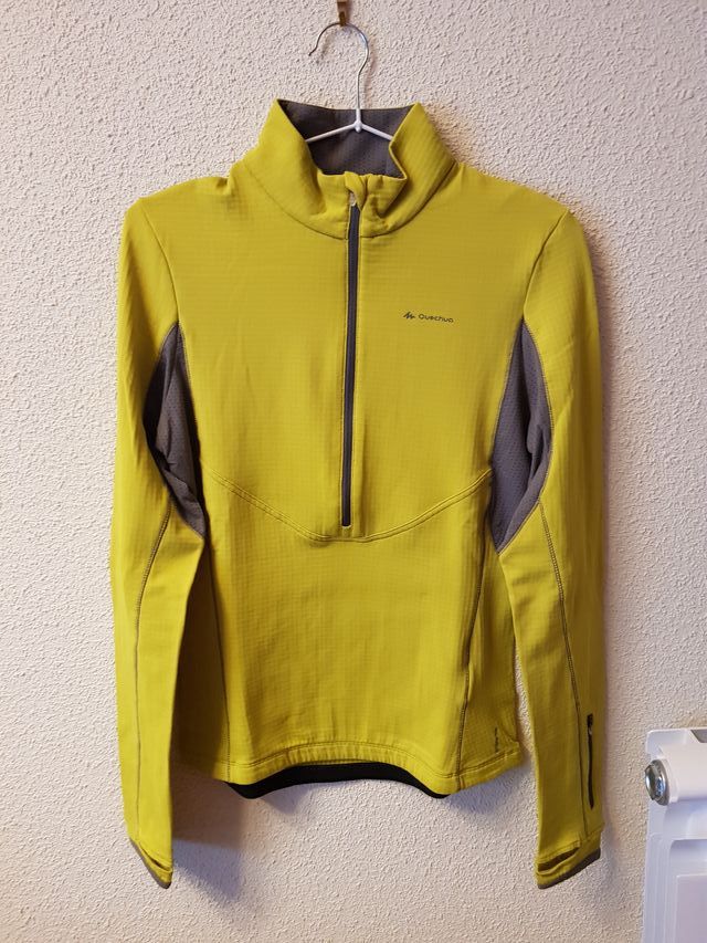 Camiseta senderismo lima y kaki para mujer, TS de segunda mano por