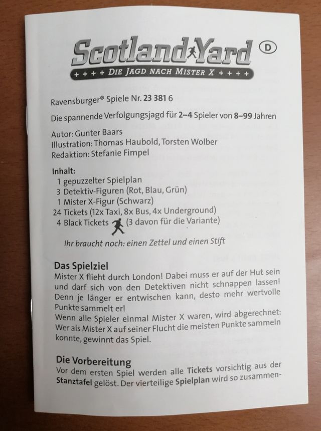 Scotland Yard - Die Jagd nach Mr. X