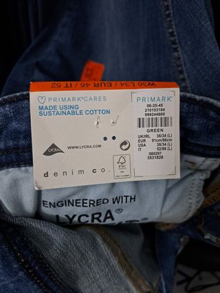 NUEVO Pantalón Vaquero Hombre Talla W36 L34