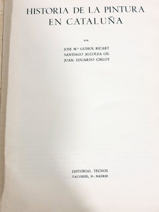Libro Historia de la pintura en Cataluña Tecnos