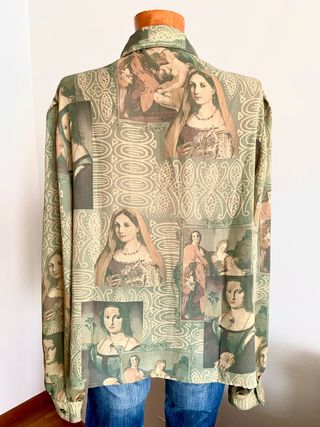 Vintage 80s blusa manga larga talla XXL