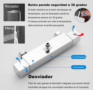 Ducha con termostato Conjunto Cromado · Nuevo