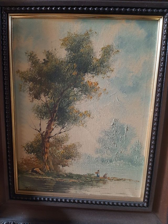 cuadros al oleo antiguos firmados lote