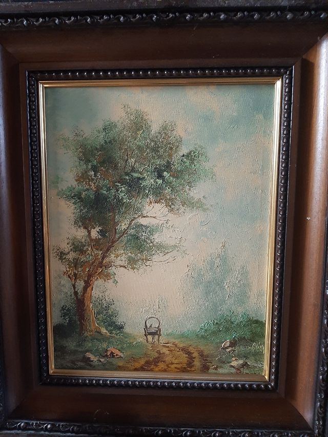 cuadros al oleo antiguos firmados lote