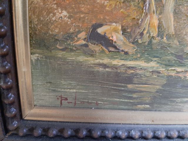 cuadros al oleo antiguos firmados lote