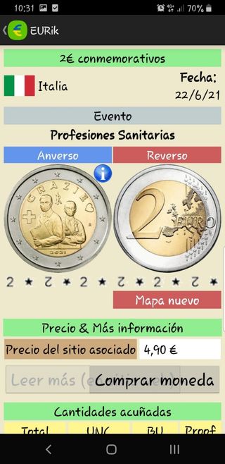 Moneda conmemorativa de 2 euros Italia 2021 
