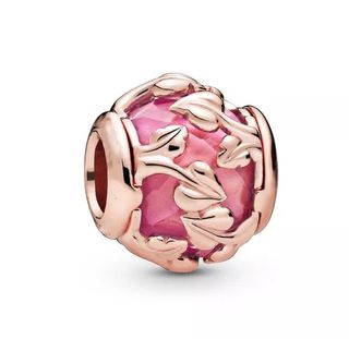 Abalorio charm Redondo Rosa para pulsera o collar 