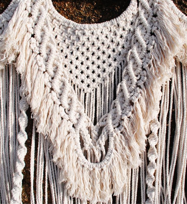 Tapiz de macramé Navideño. Esta hecho a mano.