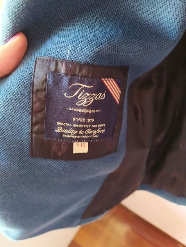 Americana azul TIZAS T 9 años