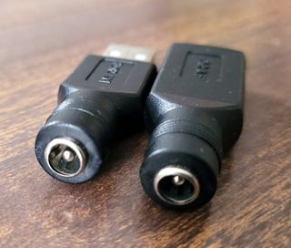 2 adaptadores USB hembra a 5.5mm x 2.1mm hembra DC