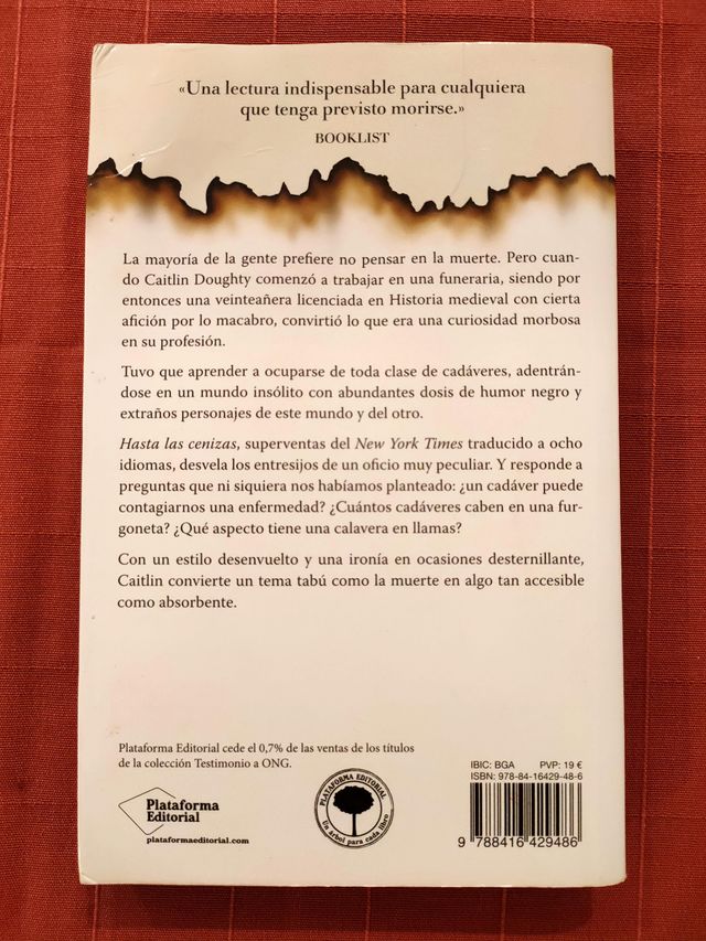 Libro "Hasta las cenizas"