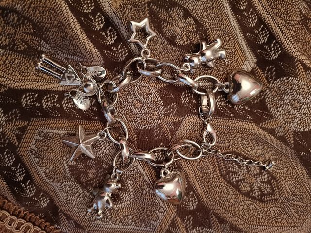 PULSERA NUEVA PLATEADA MUÑECA HADA OSO OSITO