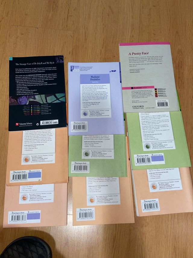 Lote de libros inglés, castellano y valenciano