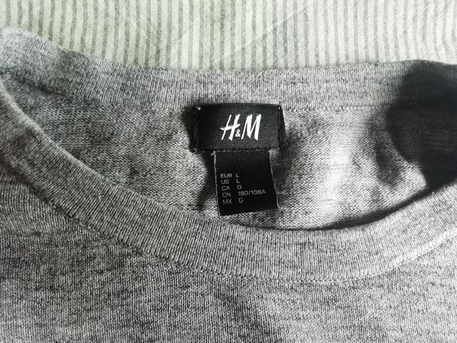 Pullover H&M tg. L colore grigio chiaro melangiato