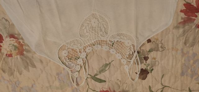 camicia da notte bianca in cotone con ricamo