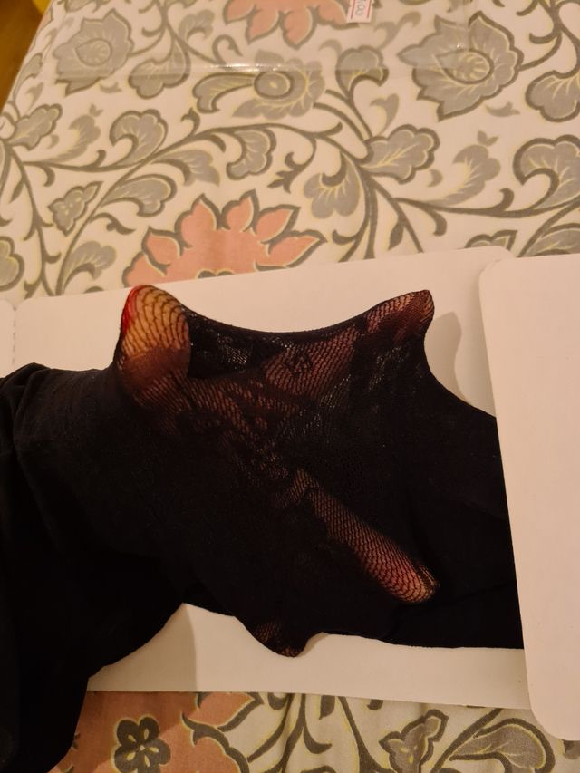 Collant fantasia (trama pizzata) nero tg. 2