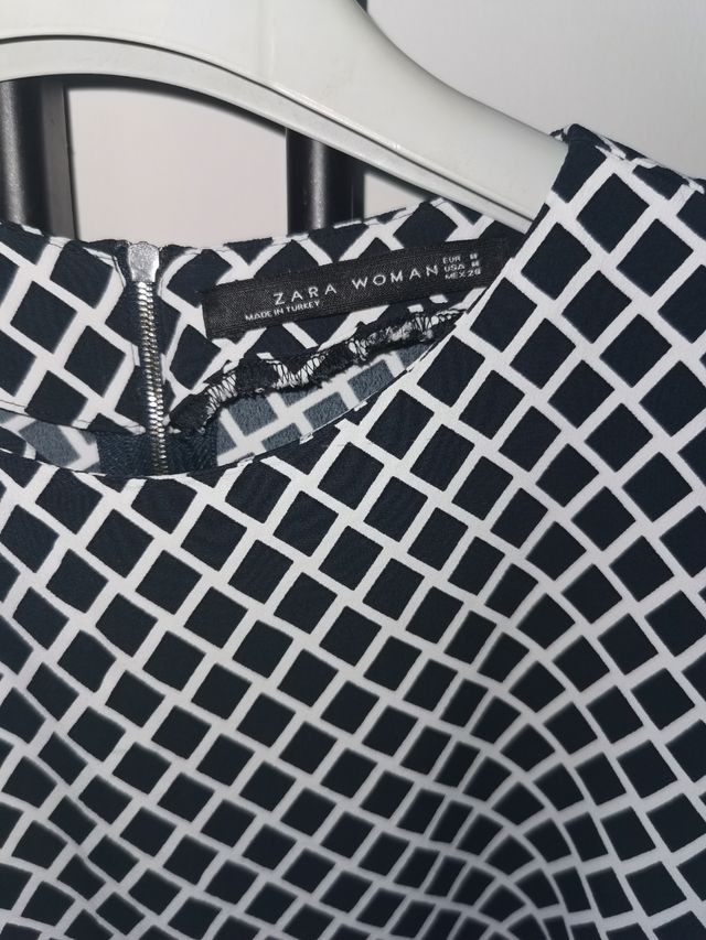 Zara Woman blusa donna bianco e nero tg. M eur