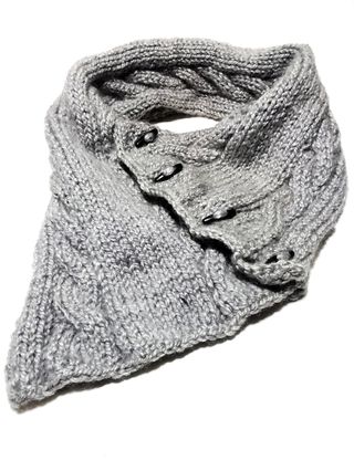 👒 Gorro y bufanda 100% lana, gris perla