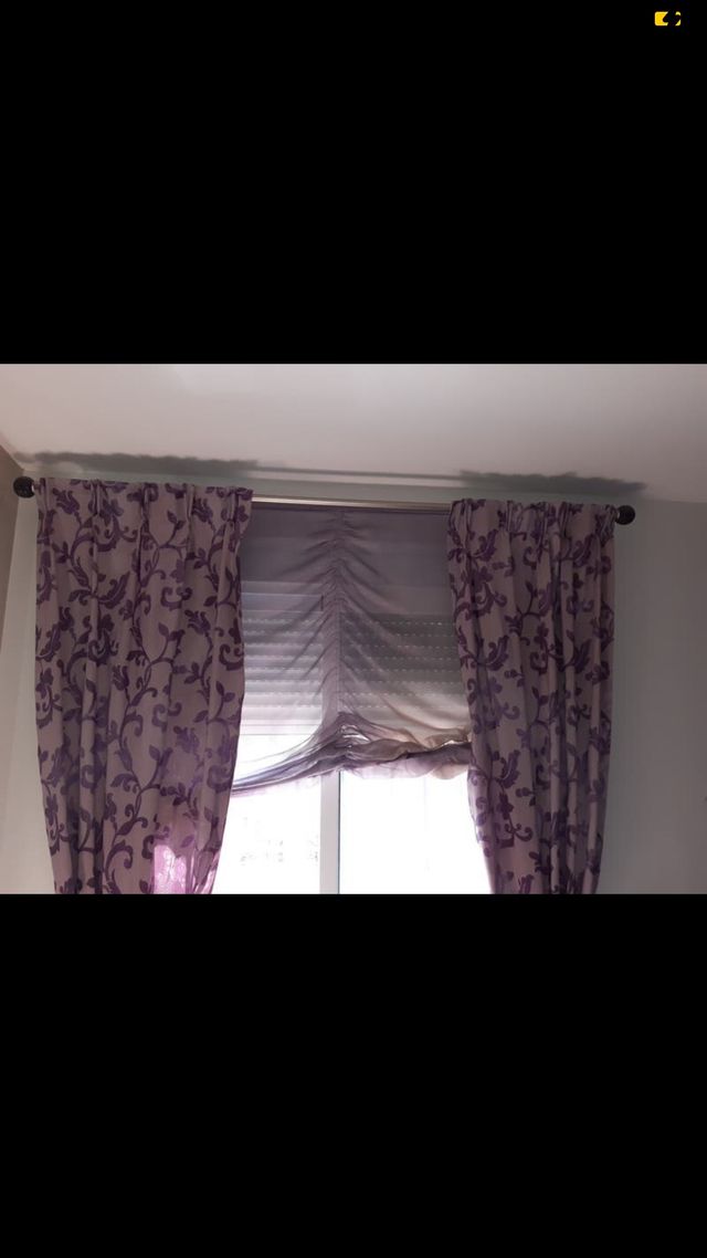 Cabecero, colcha y cortinas