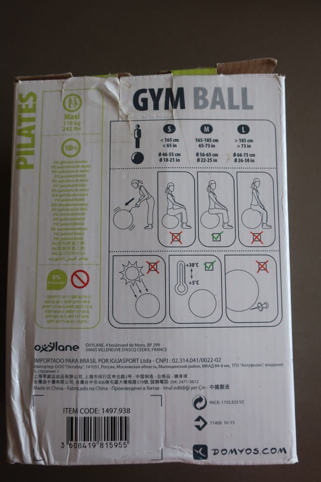 Pelota pilates decathlon talla M